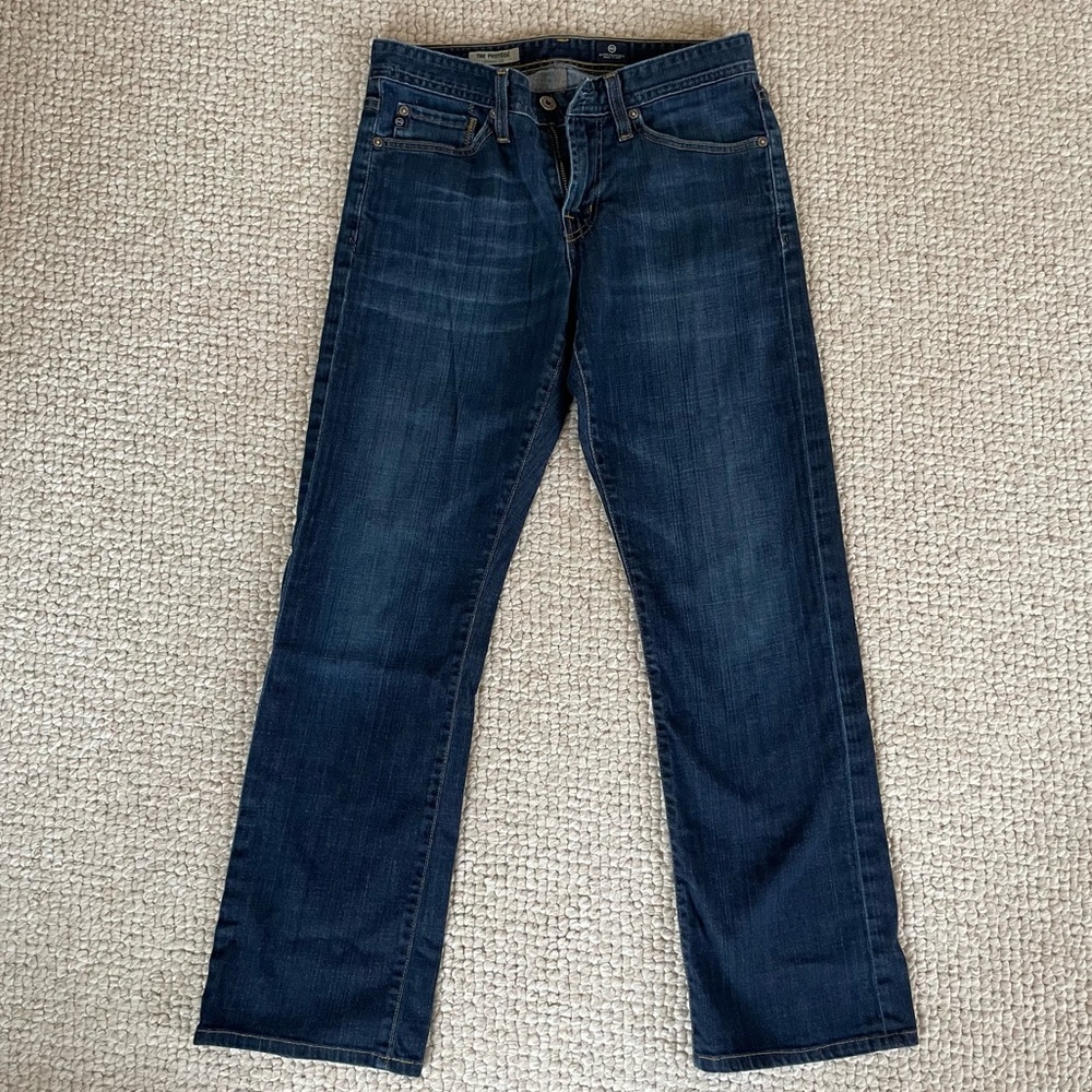 Men’s AG Adriano Goldschmied Dark Blue Straight Jeans, Protege